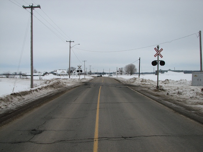 Photo of the crossing during a normal winter day