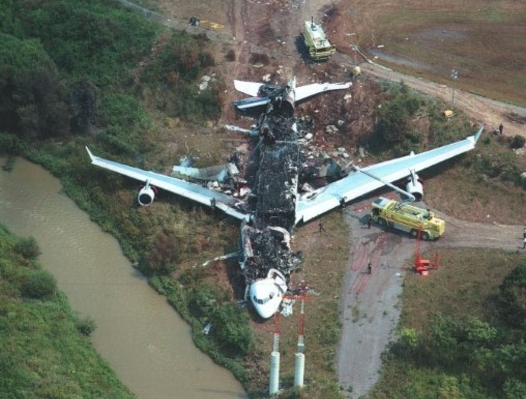 Wreckage from Air France Flight 358 