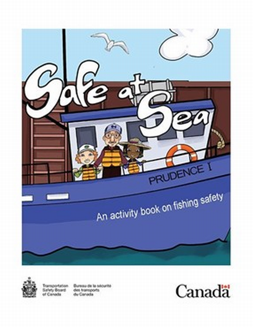 Cover of the TSB's activity book on fishing safety for kids aged 5 to 7