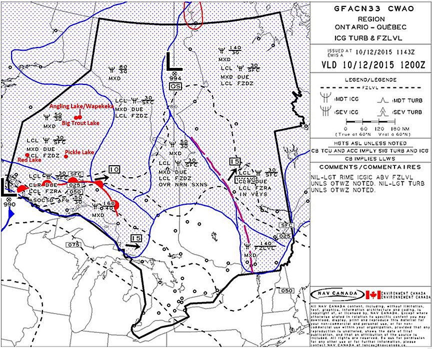 First Graphical area forecast CN33 valid at 0700 EST (1200 UTC) 10 December 2015
