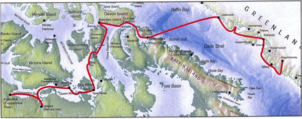 Figure 2. Clipper Adventurer Arctic Itinerary for 2010 before the addition of Port Epworth