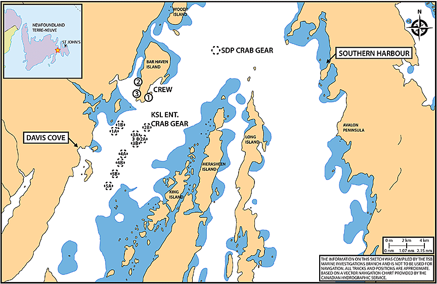 Map of the area of the occurrence