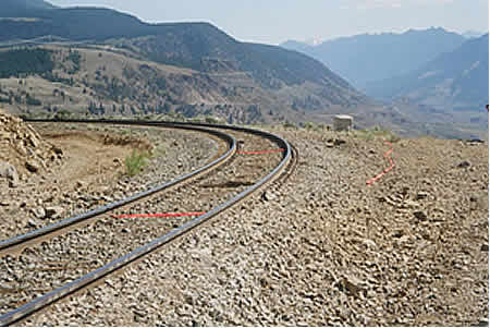 Point of derailment of the locomotive