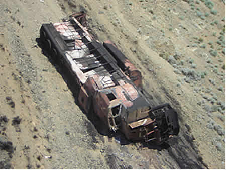 Derailed locomotive