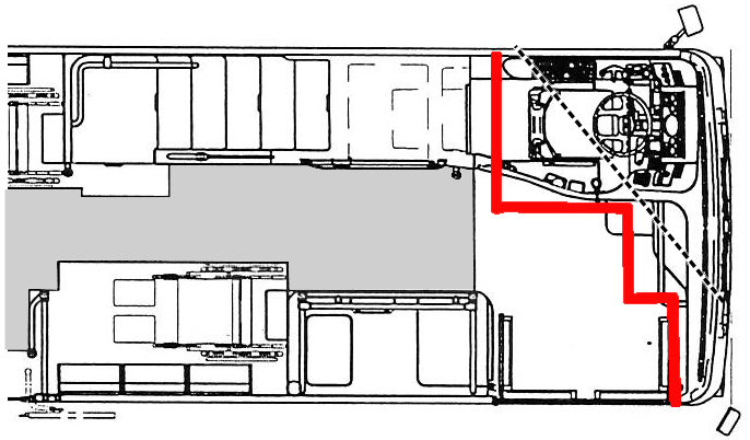 Schematic of lower deck illustrating floor separation