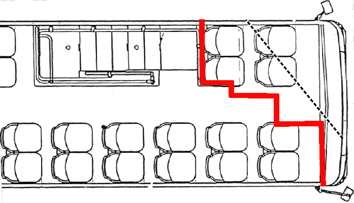 Schematic of upper deck illustrating floor separation