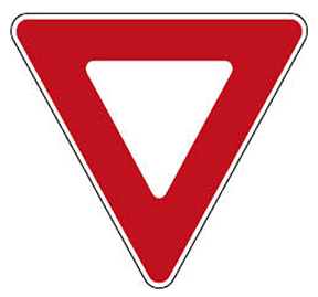 Drawing of a yield sign