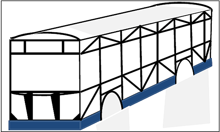 Image of a generic single-deck bus structure schematic