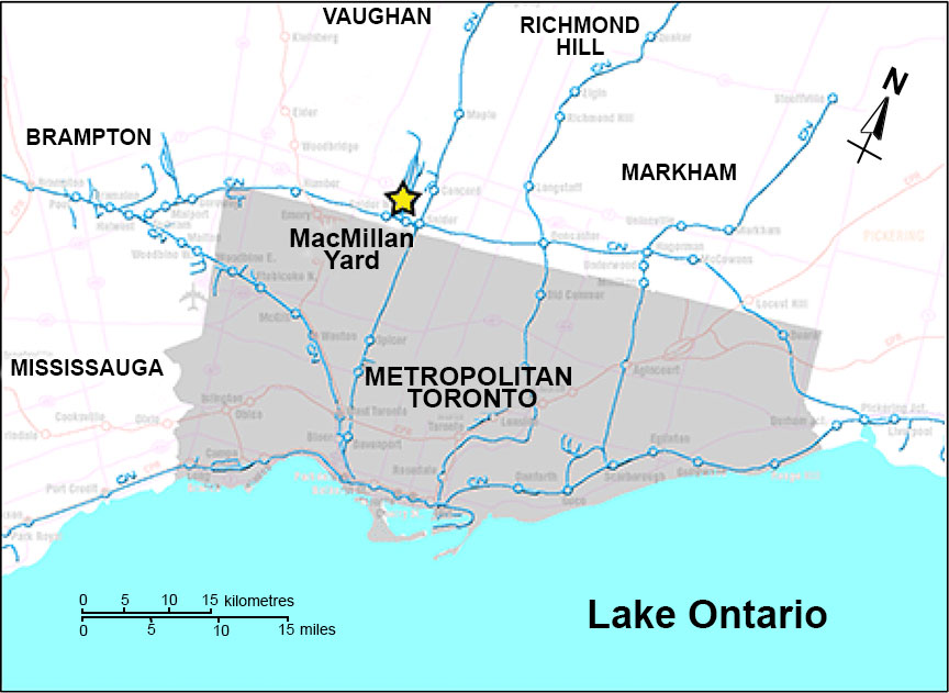 Location of Canadian National Railway Company MacMillan Yard