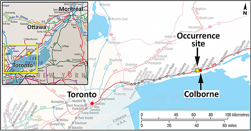 Map showing the location of the occurrence site