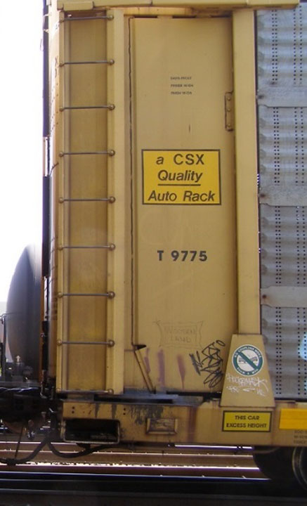 Example of a ladder configuration on the side of a car