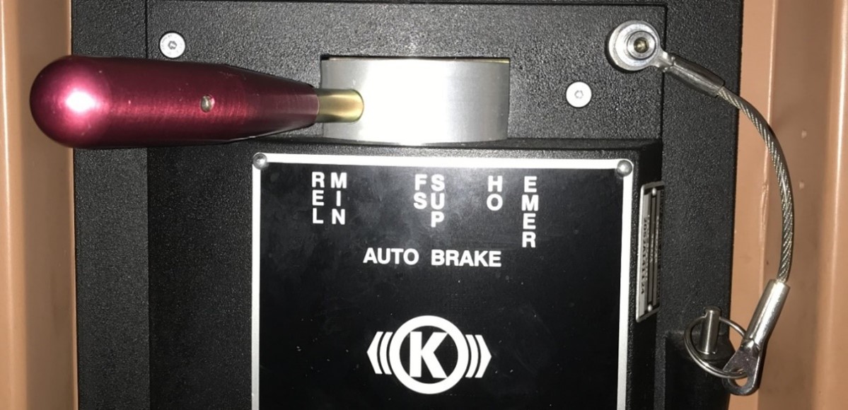 Automatic brake valve handle (Source: Canadian National Railway Company)