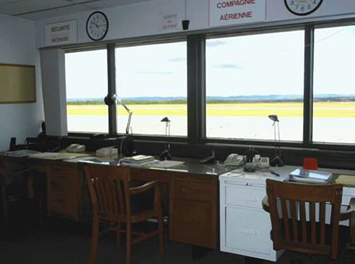 Vue du Centre de coordination d'urgence de l'aéroport de Sept-Îles