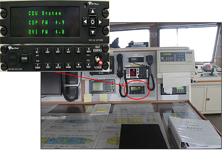 Image showing the location of FFS CDU user interface at chart table