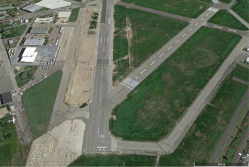 Runway 06L markings at Montréal/St-Hubert Airport 4 days after the occurrence