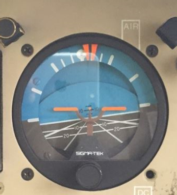 Right-side attitude indicator with no vacuum applied (Source: Air Tindi Ltd.)