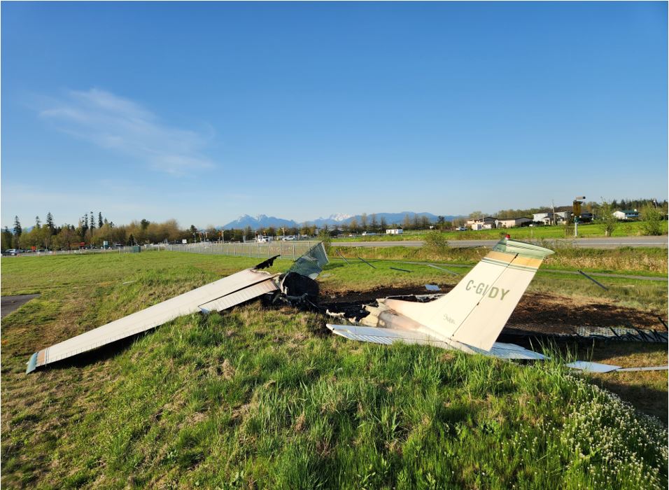 Occurrence aircraft wreckage after the post-impact fire (Source: TSB)