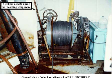 General view of winch on after-deck of SS brothers