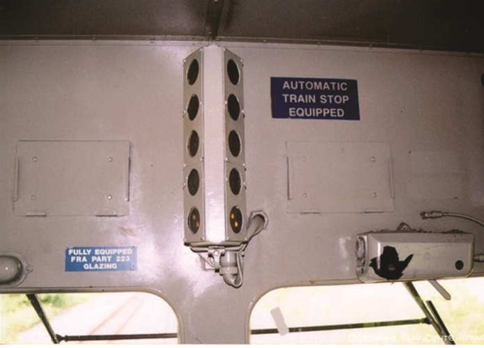 Typical locomotive cab signal display