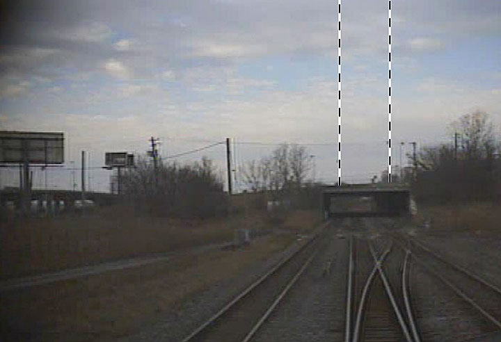 View from locomotive before crossover 75