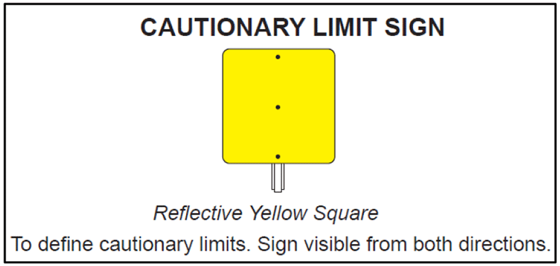 Cautionary limit sign