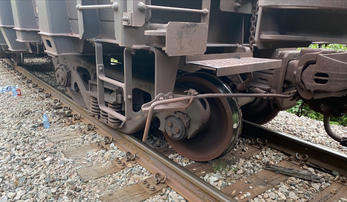 Car IOCC 11496 derailed at the “B” end at Nicman on 29 August 2022 (Source: QNS&L)