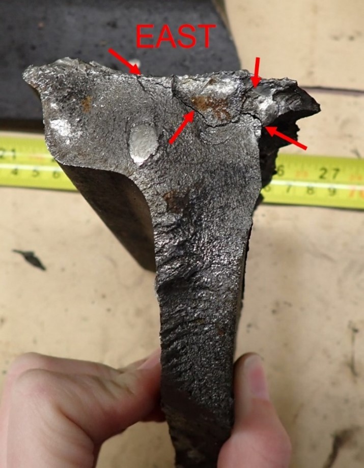 Fragment B east fracture surface (Source: TSB)