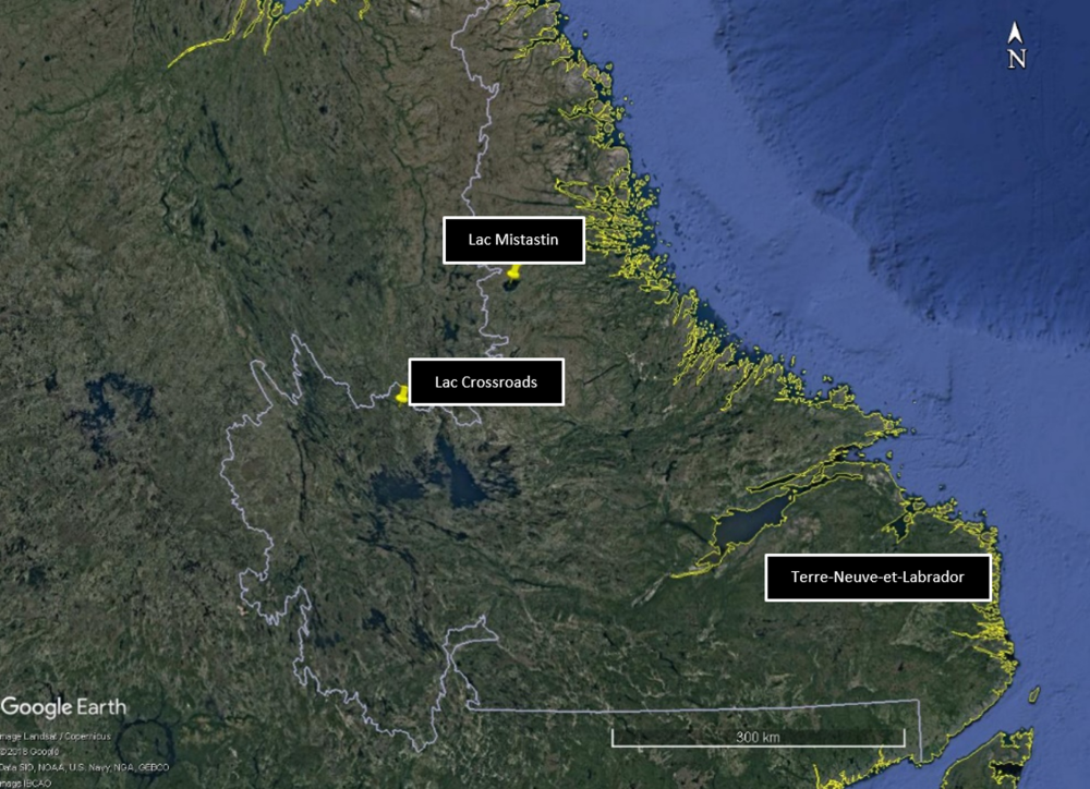 Carte montrant l'emplacement du camp et la destination du vol à l'étude (Source : Google Earth, avec annotations du BST)