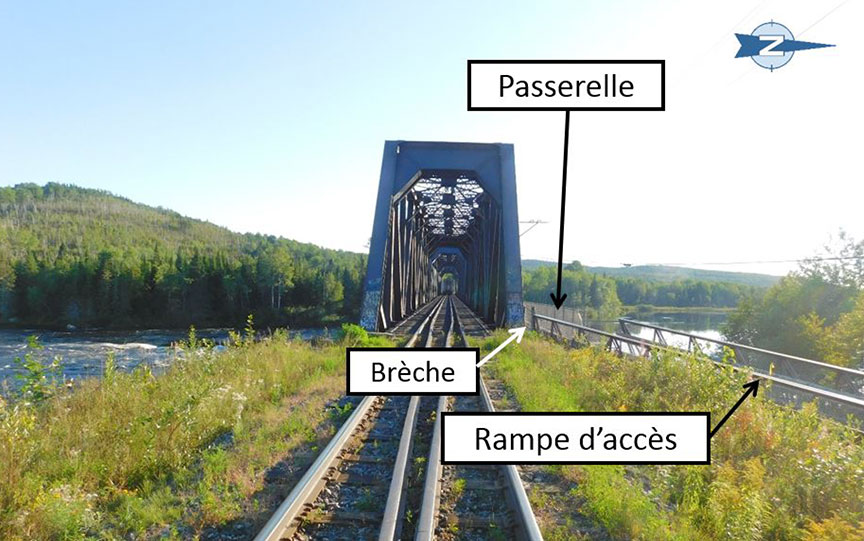 Extrémité est du pont ferroviaire de la rivière Saint-Maurice