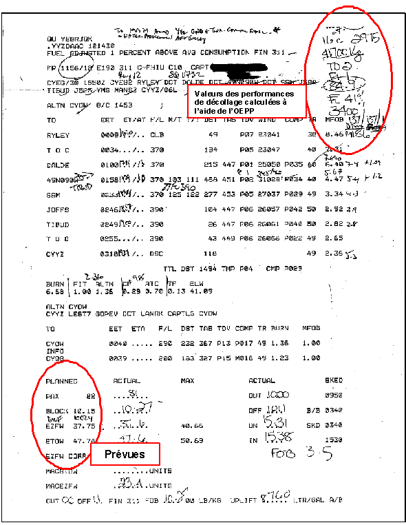 Cette figure montre le plan de vol pour C-FHIU exploité comme le vol ACA1156 le 12 juillet 2006