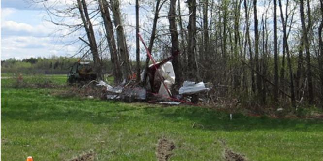 Figure 1. Épave de l’aéronef à l’étude (Source : BST)